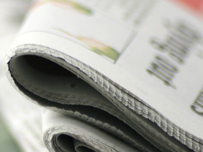 Closeup of a newspaper