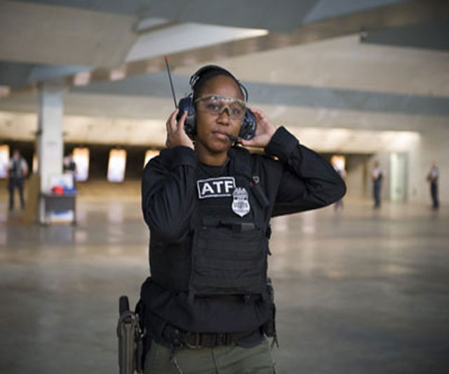 Firearms instructor Misty Waytes at the range