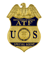 Image of the Department of Justice, Bureau of Alcohol, Tobacco and Firearms badge