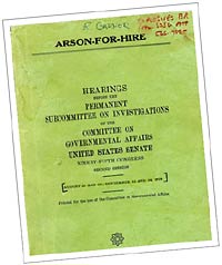 Image of the original Arson-for-Hire book used by ATF investigators throughout the late 1970s and early 1980s until the Anti-Arson Act of 1982 was passed. 