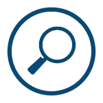 eTrace icon with a magnifying glass