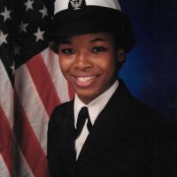 Shannon Simpson in her Navy uniform