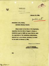 Image of Memorandum to Assistant Attorney General regarding separation of roll