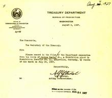 Image of a telegram regarding the death of George Nantz Jr.