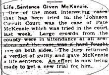 Newspaper article regarding John Reynolds' killer. 