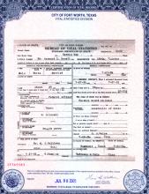 Image of death certificate for Raymond Ezzell