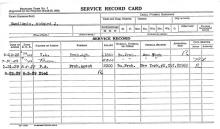 Image of a service record card for Richard J. Sandlands