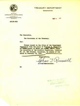 Memorandum to the File removing Wilford Thomasson from roll