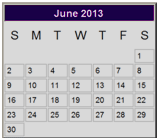 Picture of Calendar Showing June 2013