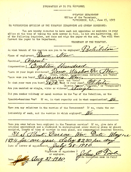 Personnel Document of  John O Toole