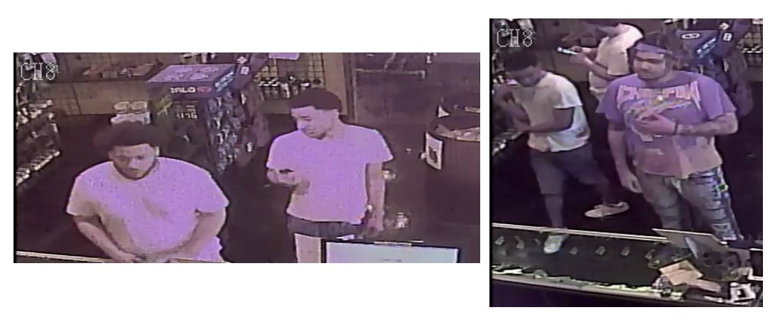 Video capture of suspects involved in the theft of firearms.