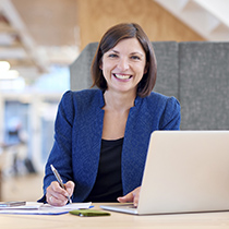 Person in an office using a computer