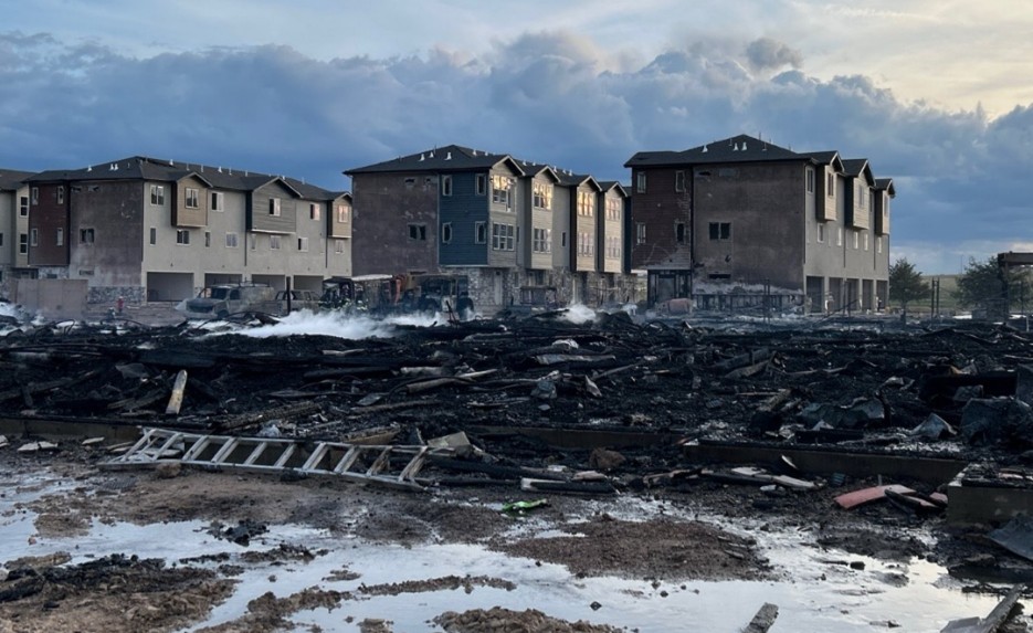 The aftermath of a destructive apartment building fire