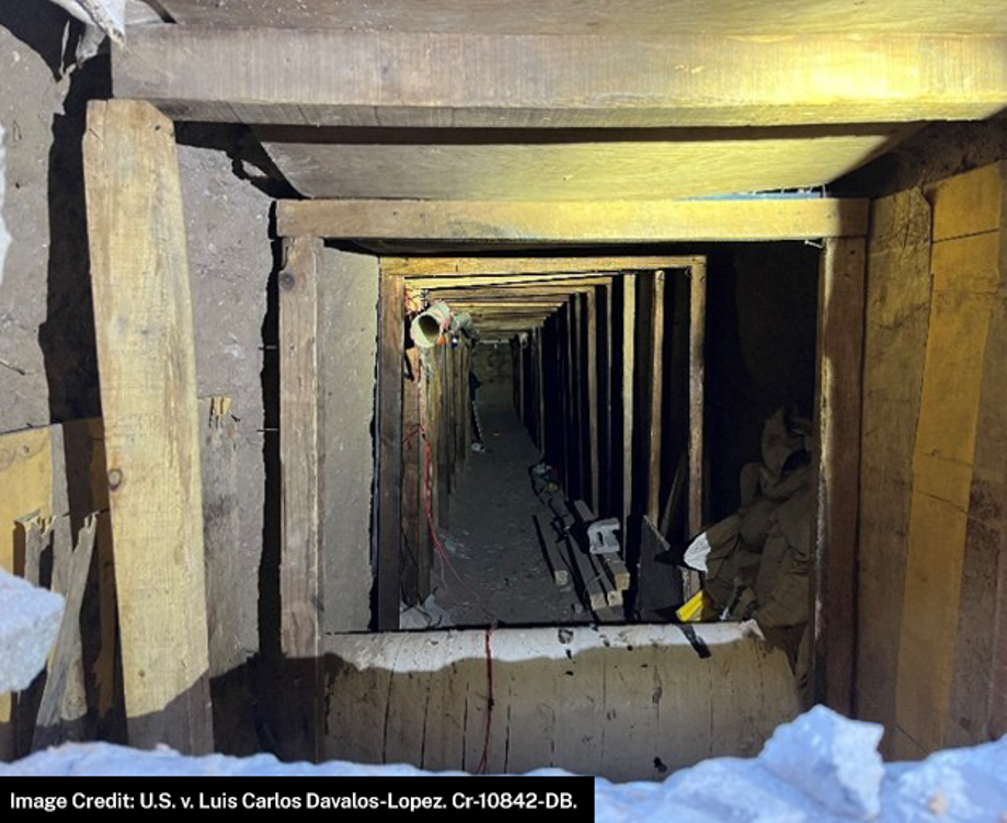 A photograph of an underground tunnel discovered between Ciudad Juarez, Mexico, and El Paso, Texas.