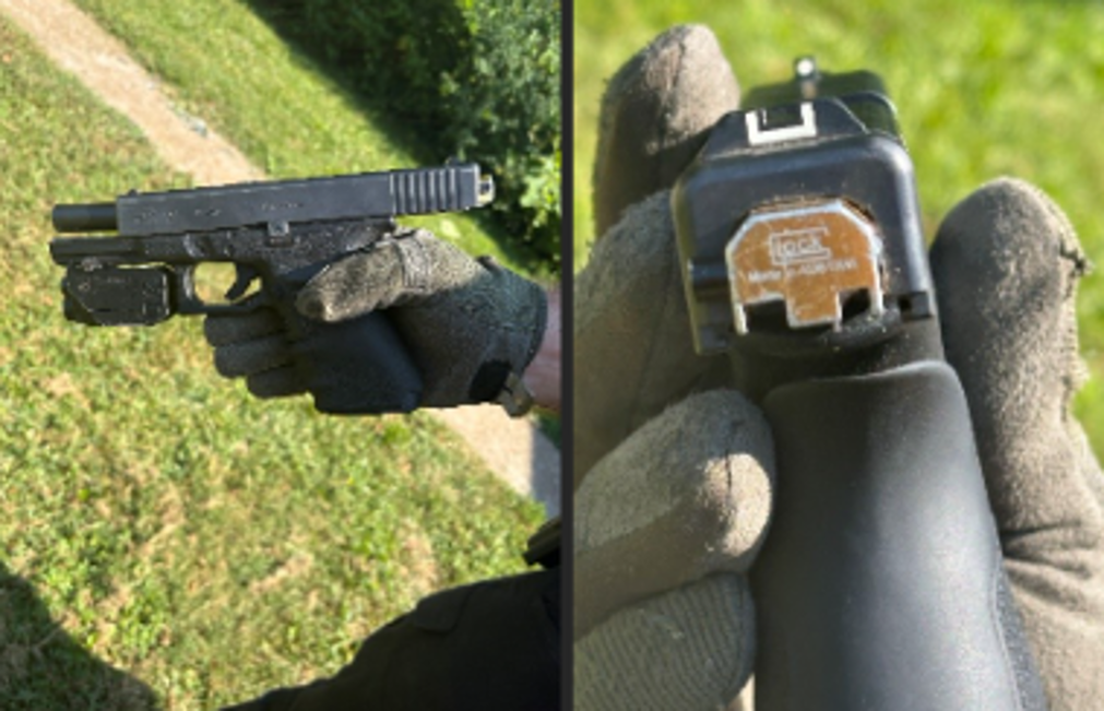 An illegal gun seized as a result of Operation Show Me Justice Multiple angles of a seized firearm.