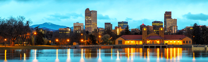 Image of downtown denver colorado from a river