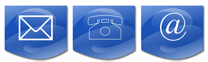 Image of mail, telephone and email icons