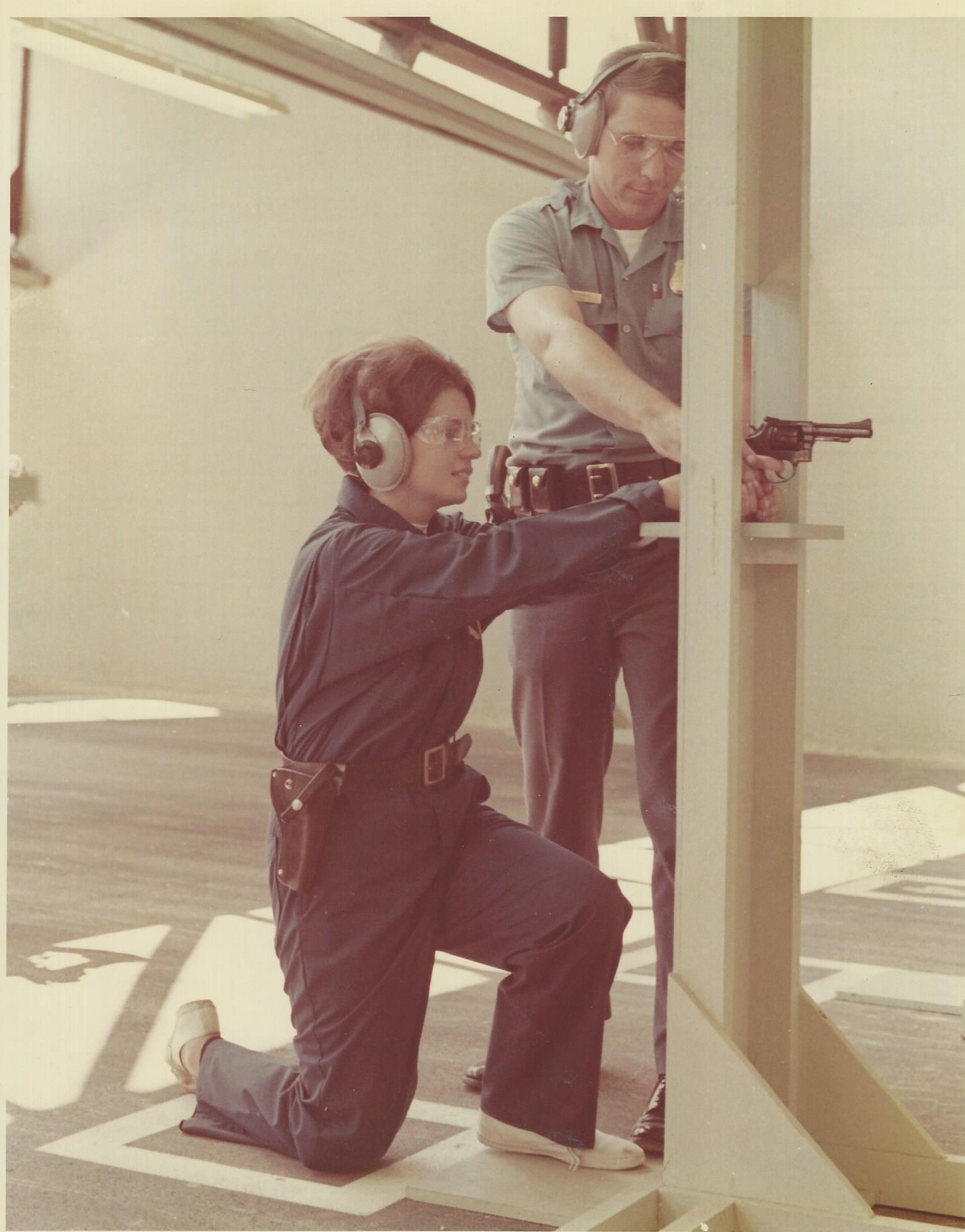 Jo Ann Kocher participating in firearms training