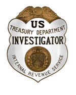 Picture of US Treasury Department IRS Investigator badge
