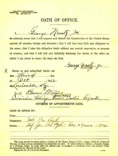 Image of George Nantz Jr certificate of death