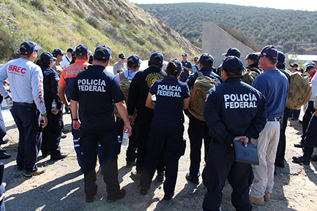 Image of Mexican Federal Police receiving training from ATF staff