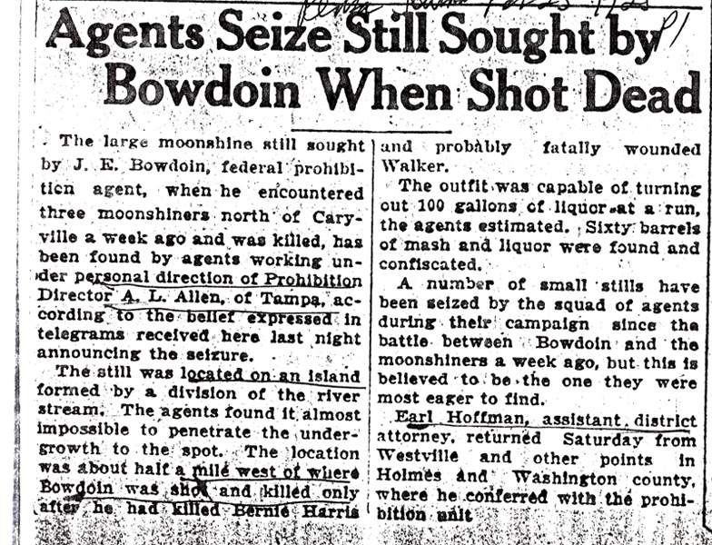 Newspaper article regarding James Bowdoin