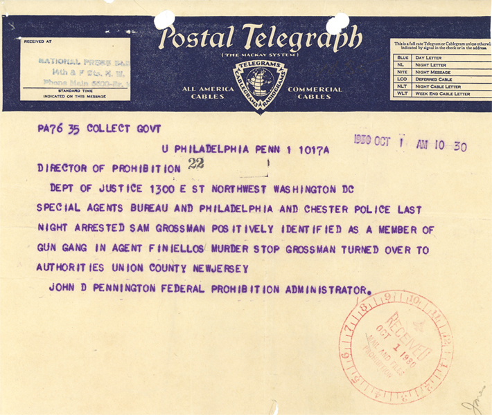 Telegram - John Finiellos murderers arrest