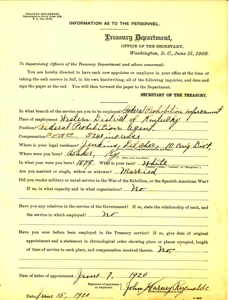 Personnel Document of John Reynolds