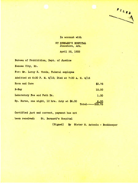 Image of hospital record for Leroy Wood