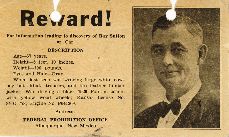 Image of the reward poster for information on Ray Sutton