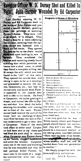 Picture of  a newpaper article about William Daniel Dorsey.