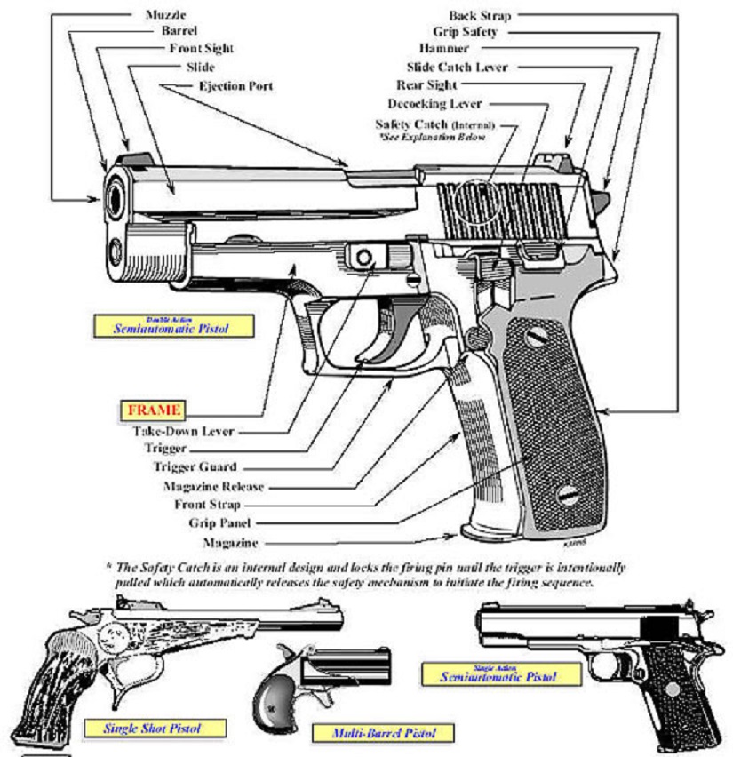 Image (large) of an illustration showing the primary characteristics exhibited in the Pistol category.