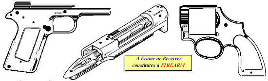 Image of a frame or receiver constitutes a firearm.