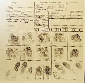 Image of Grand Dragon William Dodge booking fingerprints