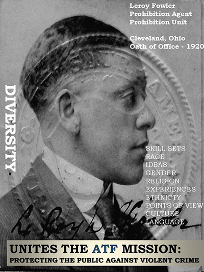 Image of Prohibition Agent Leroy Fowler.  He took the oath of office in 1920 and served in Cleveland, Ohio. 