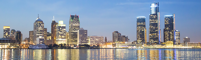 Image of Detroit Michigan's skyline