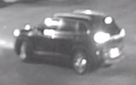 Rear view of the dark SUV seen leaving the scene of the crime