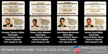 Federal credentials of Special Agents Conway LeBleu, Robert Williams, Todd McKeehan, and Steven Willis