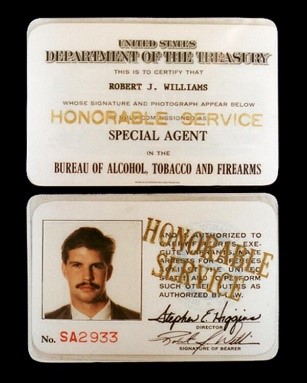 Image of Special Agent Robert Williams' credentials