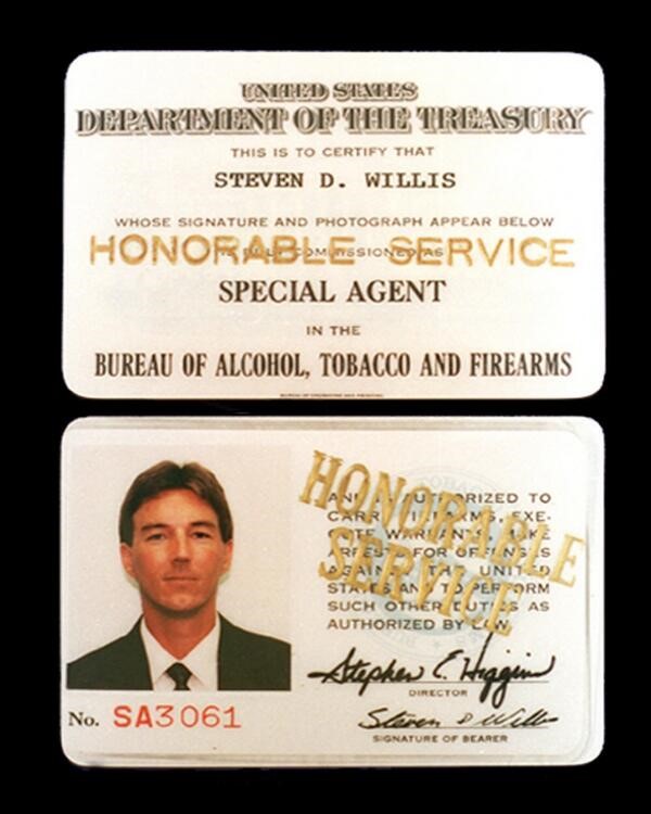 Image of Fallen Special Agent Steven Willis' credentials