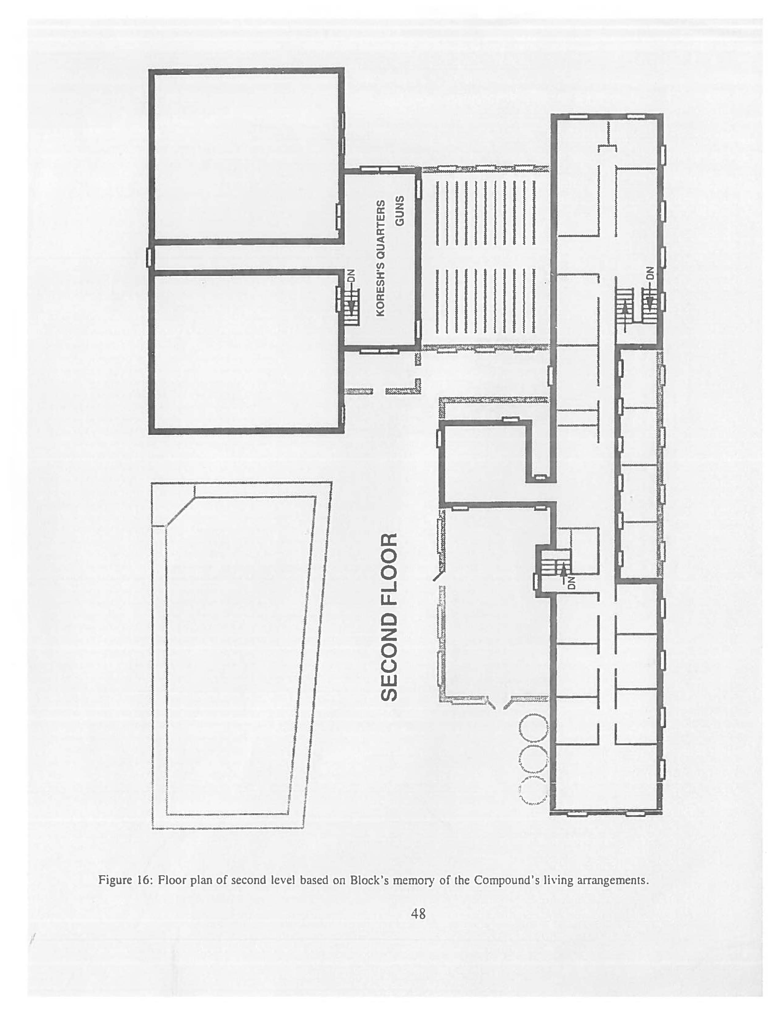 Mount Carmel floor plan of the second level.