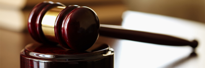 Image of a gavel on a desk