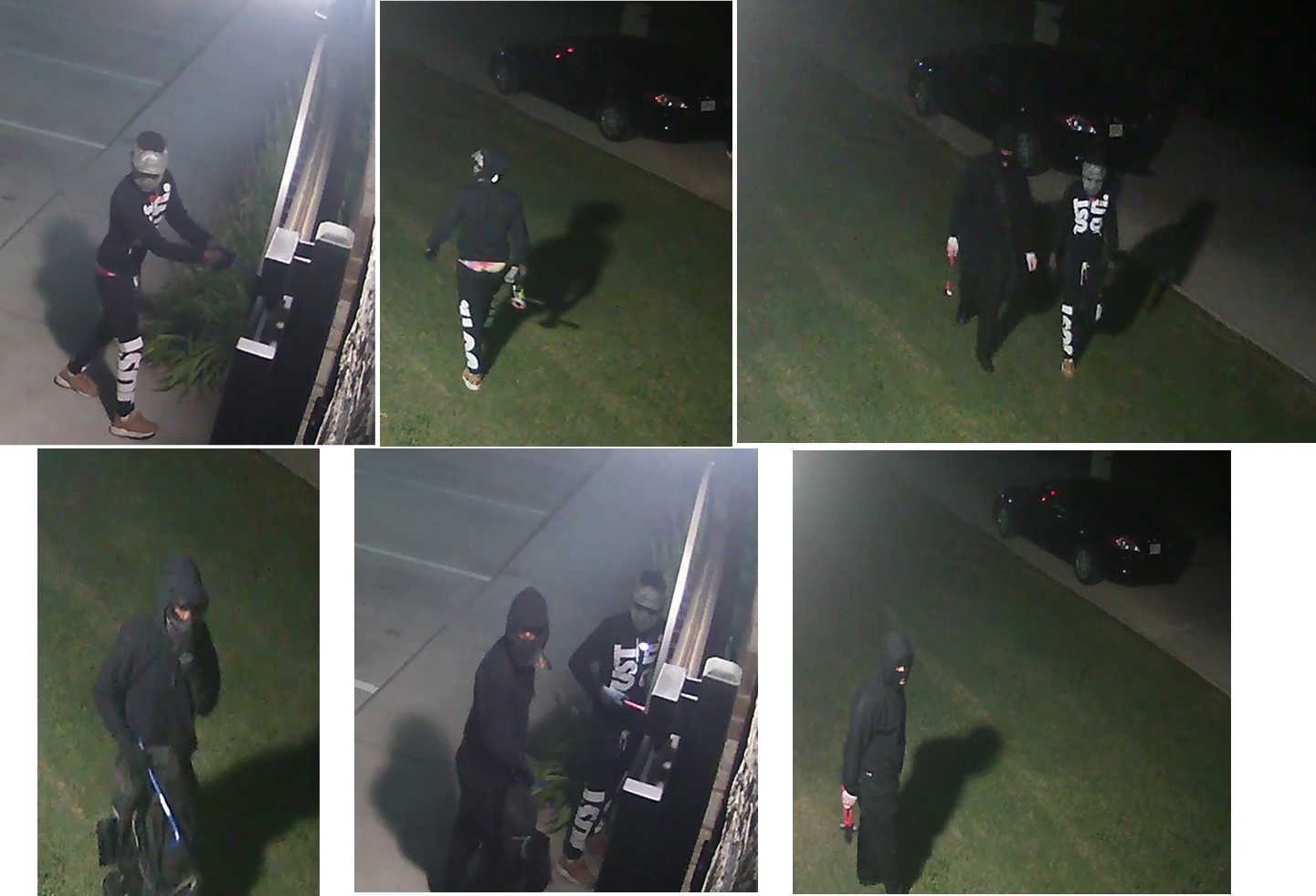 Tres sospechosos enmascarados, vestidos de negro, querían por irrumpir en Marksmen Firearms