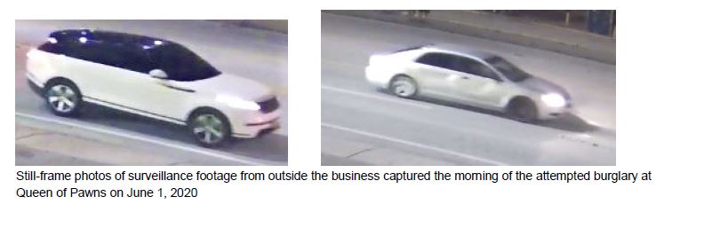 vehicle, queen of pawns, attempted burglary