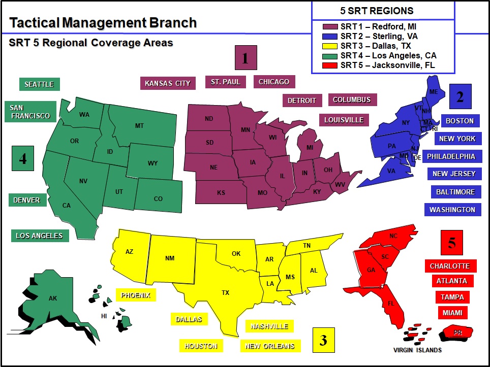 ATF Special Response Team Regional Map 