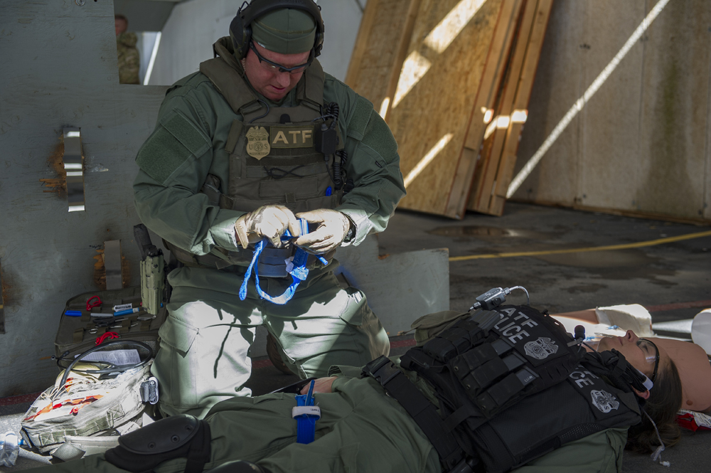 ATF special response team medics participate in emergency medical  training program.