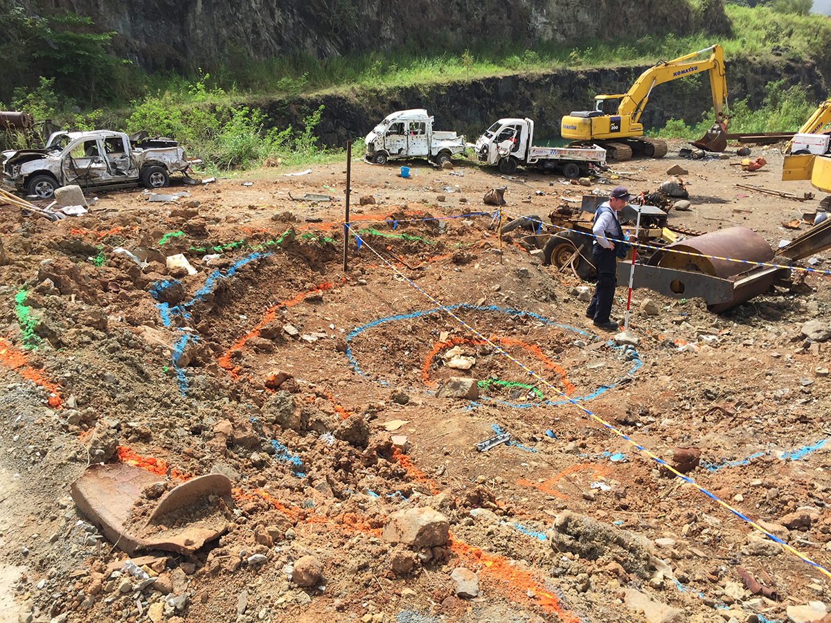 ATF's International Response Team processed the blast crater at fatal explosion scene at the RG Quarry in St. Thomas, Virgin Islands