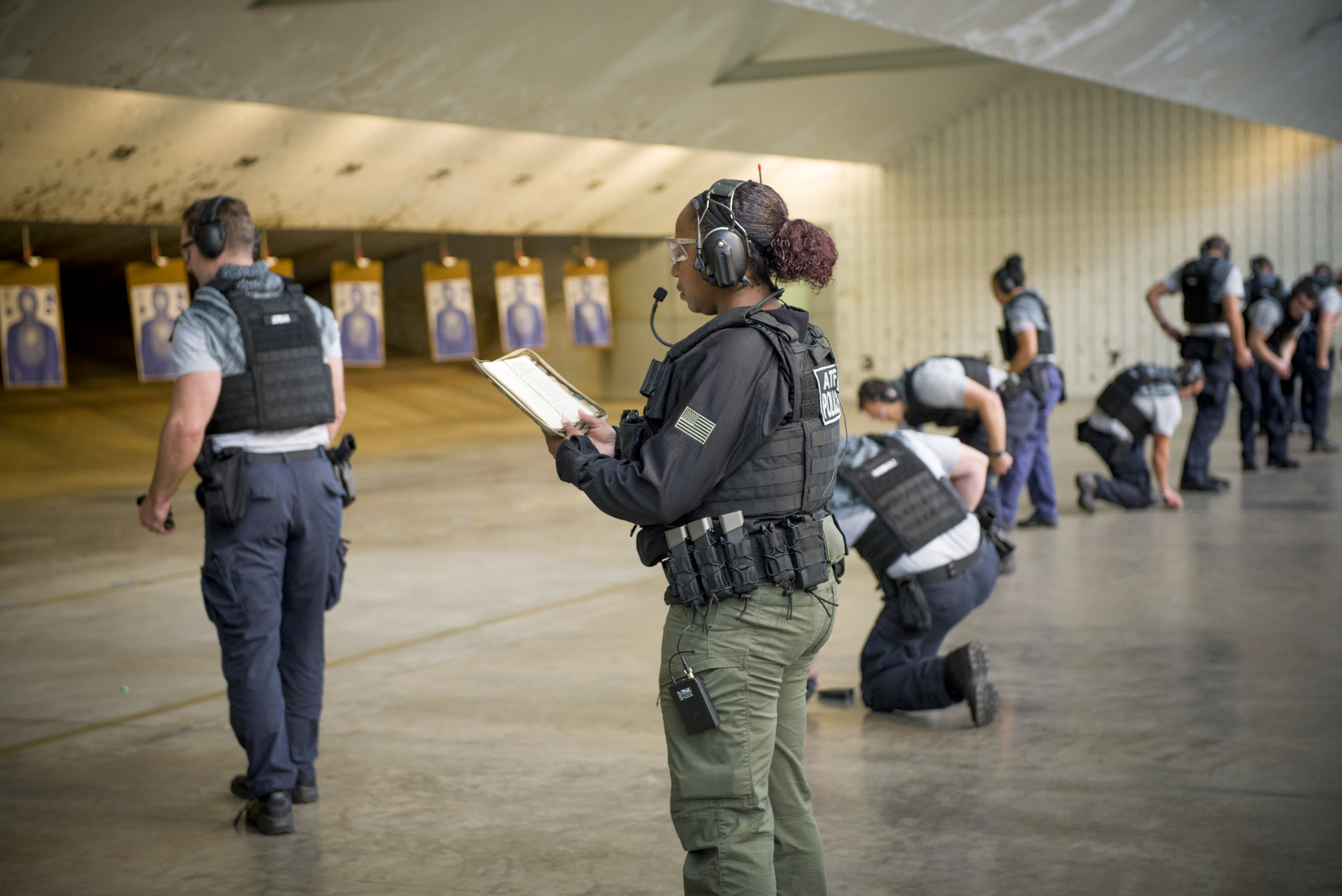Firearms instructor Misty Waytes teachs special agents during basic training