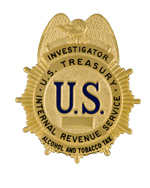 Picture of US Treasury, IRS Investigator badge - Alcohol and Tobacco Tax Division