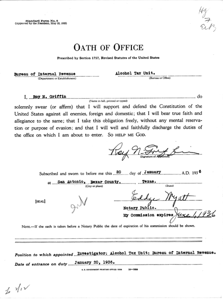Roy Neil Griffin Oath of Office